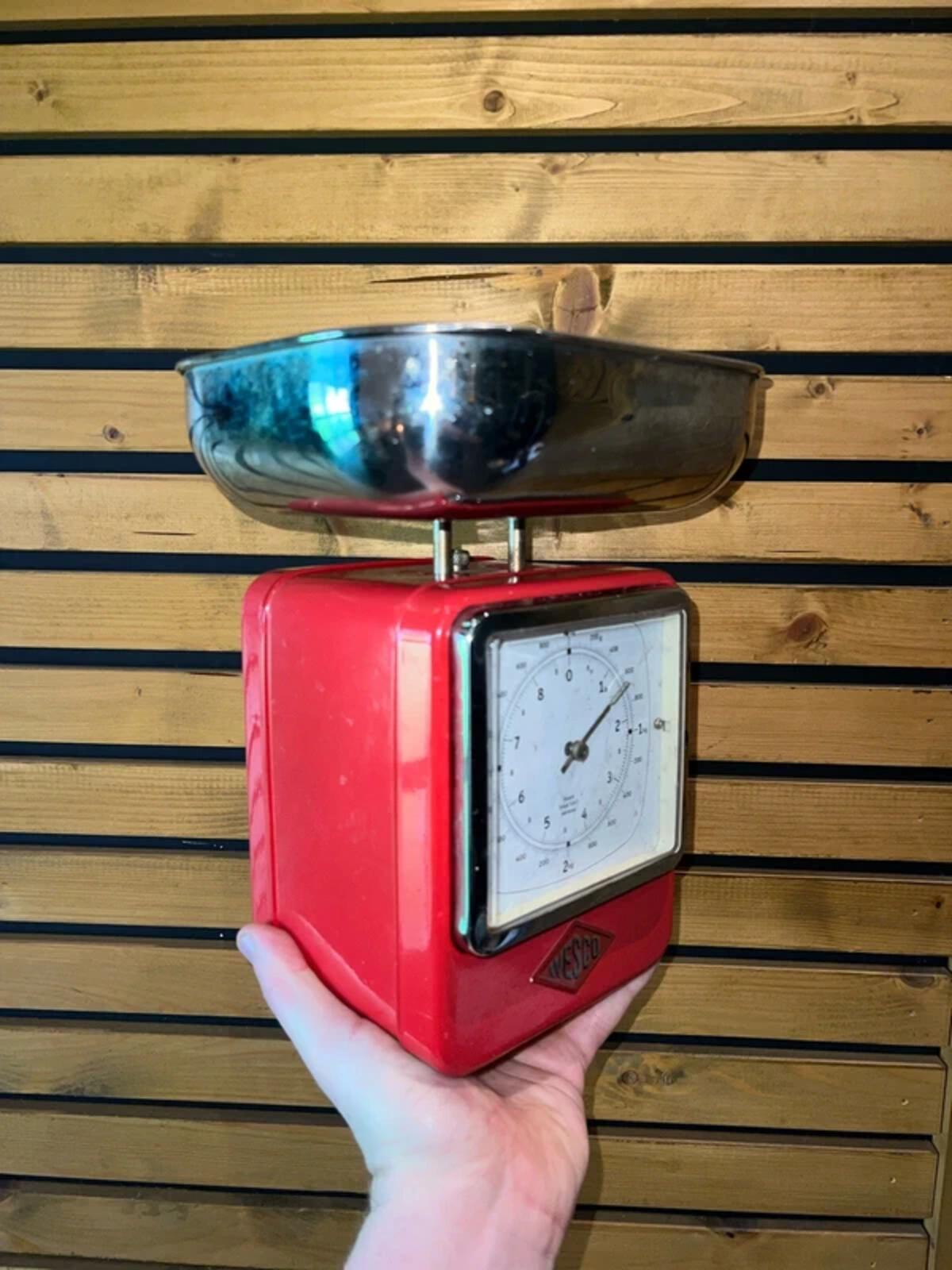 Vintage 1990s Wesco Dual Function Kitchen Clock Scales