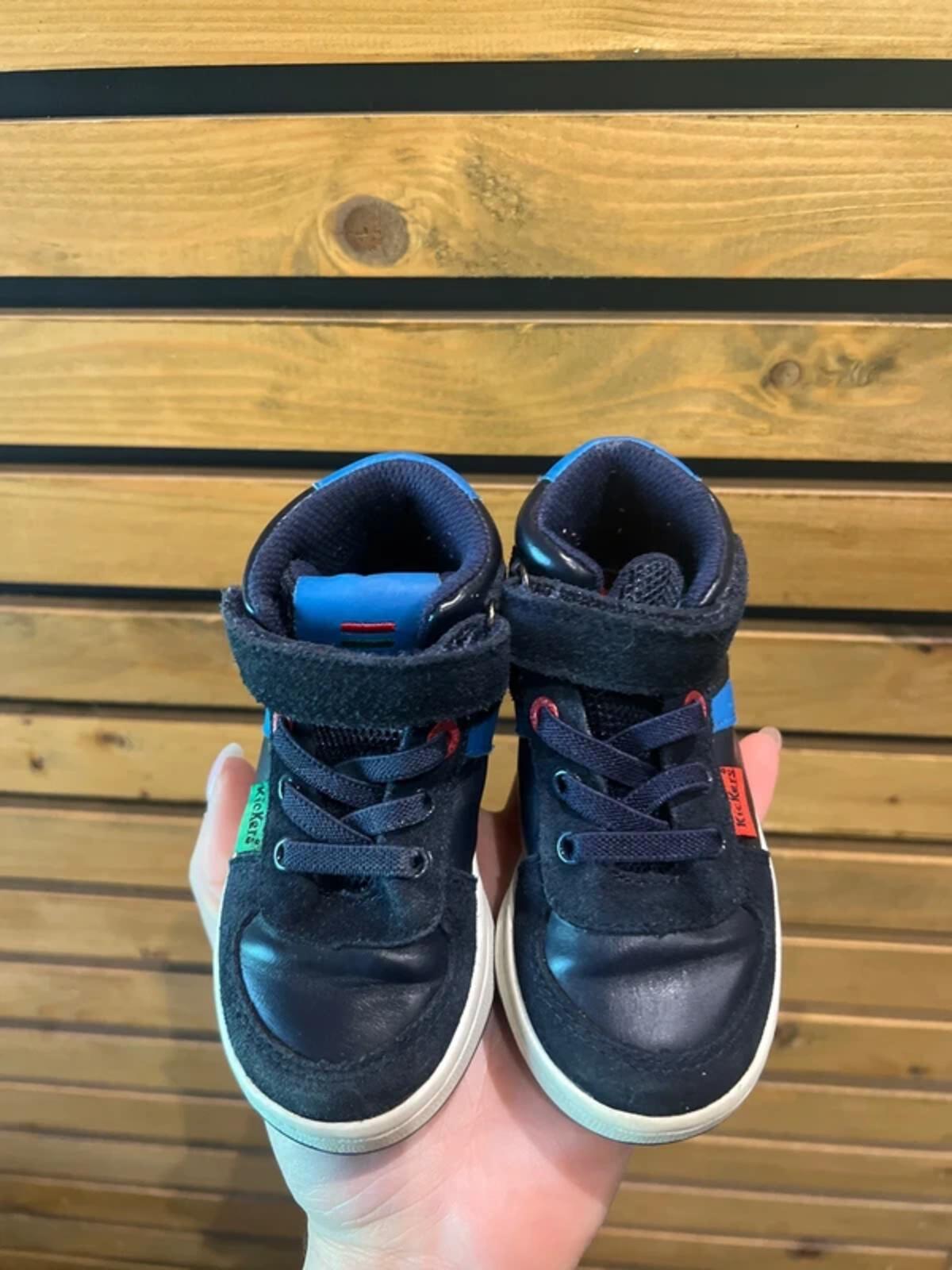 Kickers Navy Blue Mid Trainers UK4