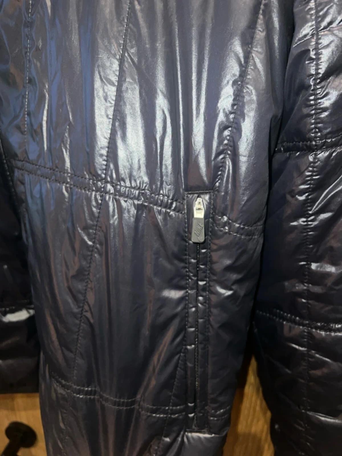 Nike Black Shiny Wet Look Puffer Jacket XL