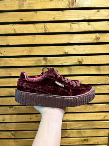 Puma Fenty Rihanna Maroon Velvet Trainers UK5