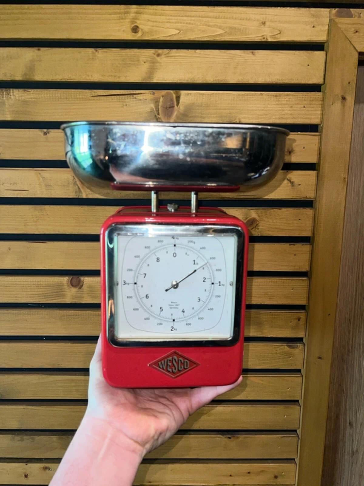 Vintage 1990s Wesco Dual Function Kitchen Clock Scales