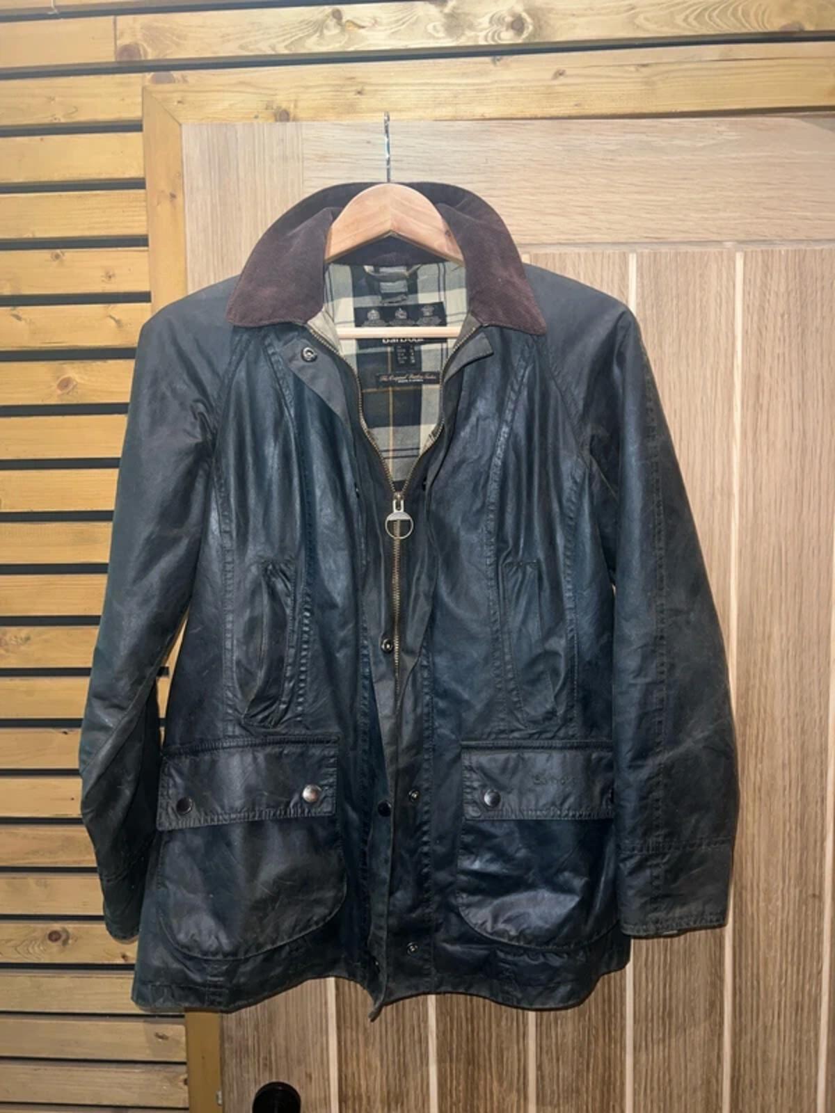 Barbour Beadnell Olive Green Wax Jacket 8