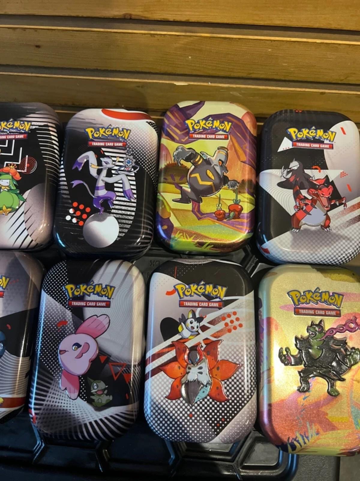 Pokémon Bundle of Collectible Tin’s with Artwork & Stickers (10)