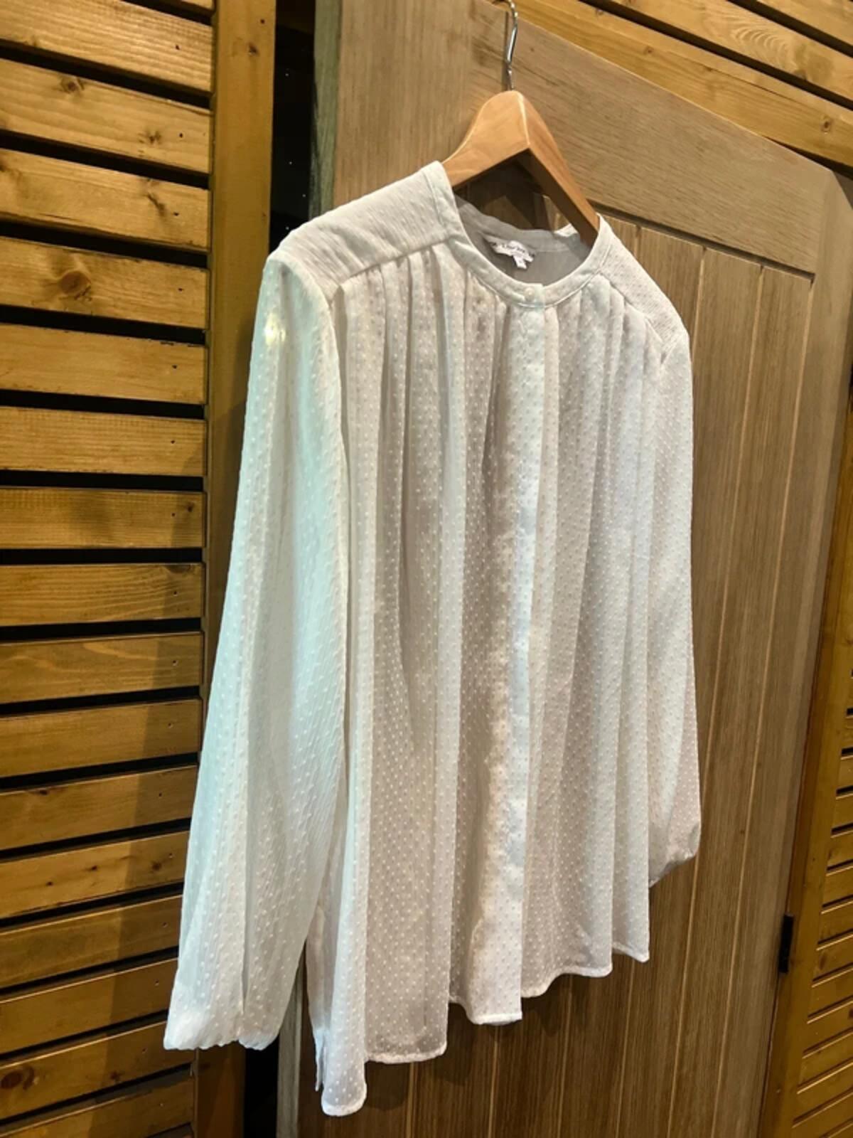 & Other Stories Cream Polka Dot Button Blouse M