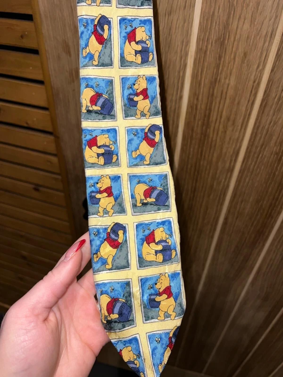 Vintage Disney Winnie The Pooh Silk Patterned Tie