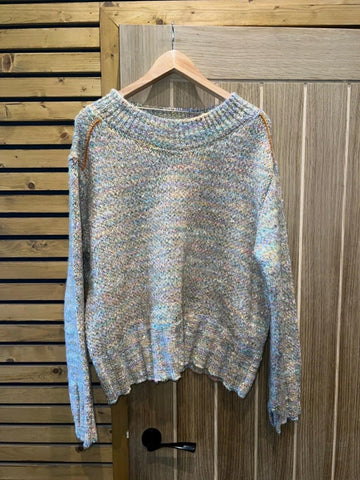 Free People Cotton Candy Gardenia Knit Jumper M NEW