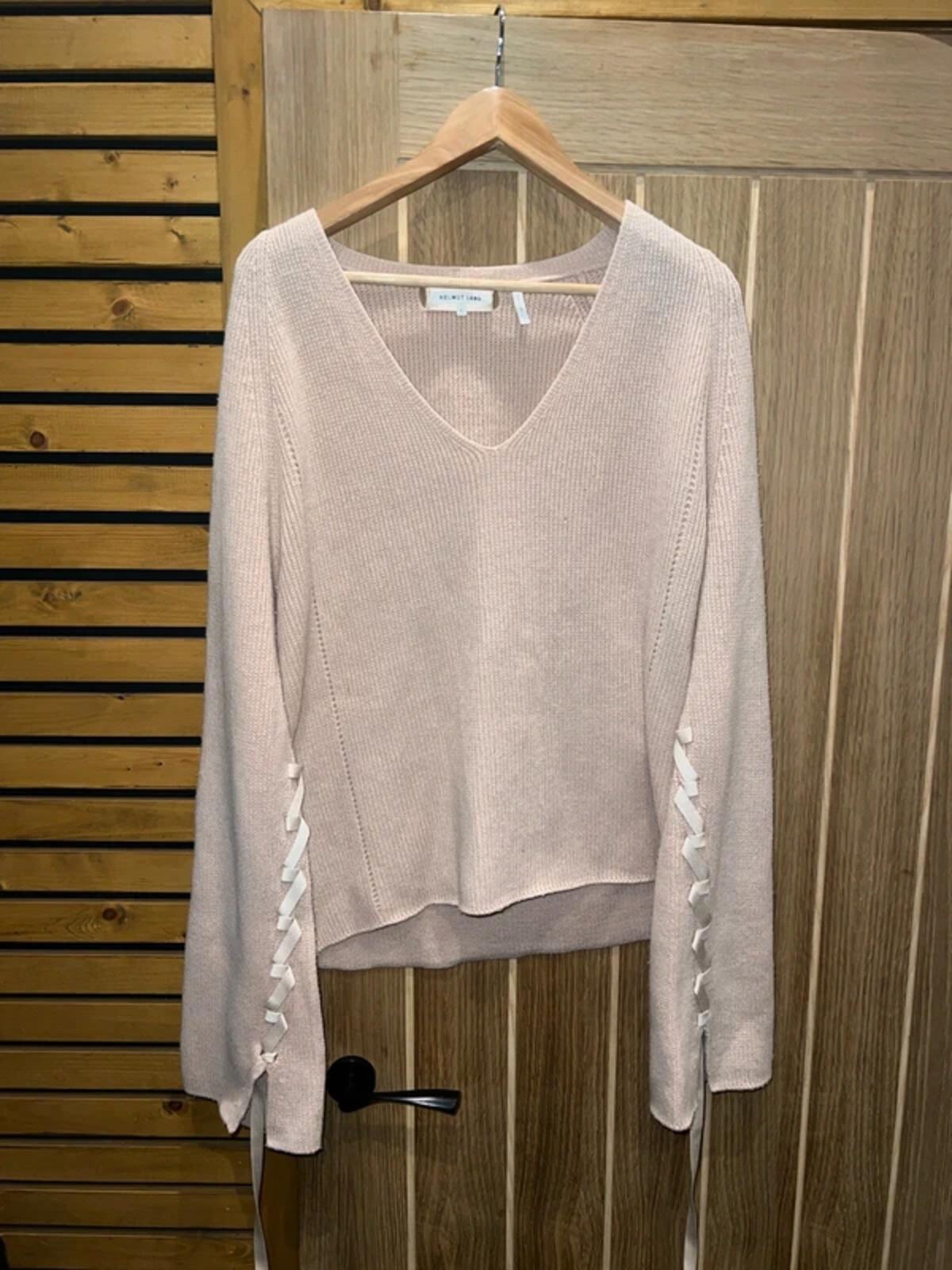 Helmut Lang Wide Sleeve Beige Knitted Jumper L