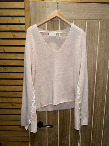 Helmut Lang Wide Sleeve Beige Knitted Jumper L