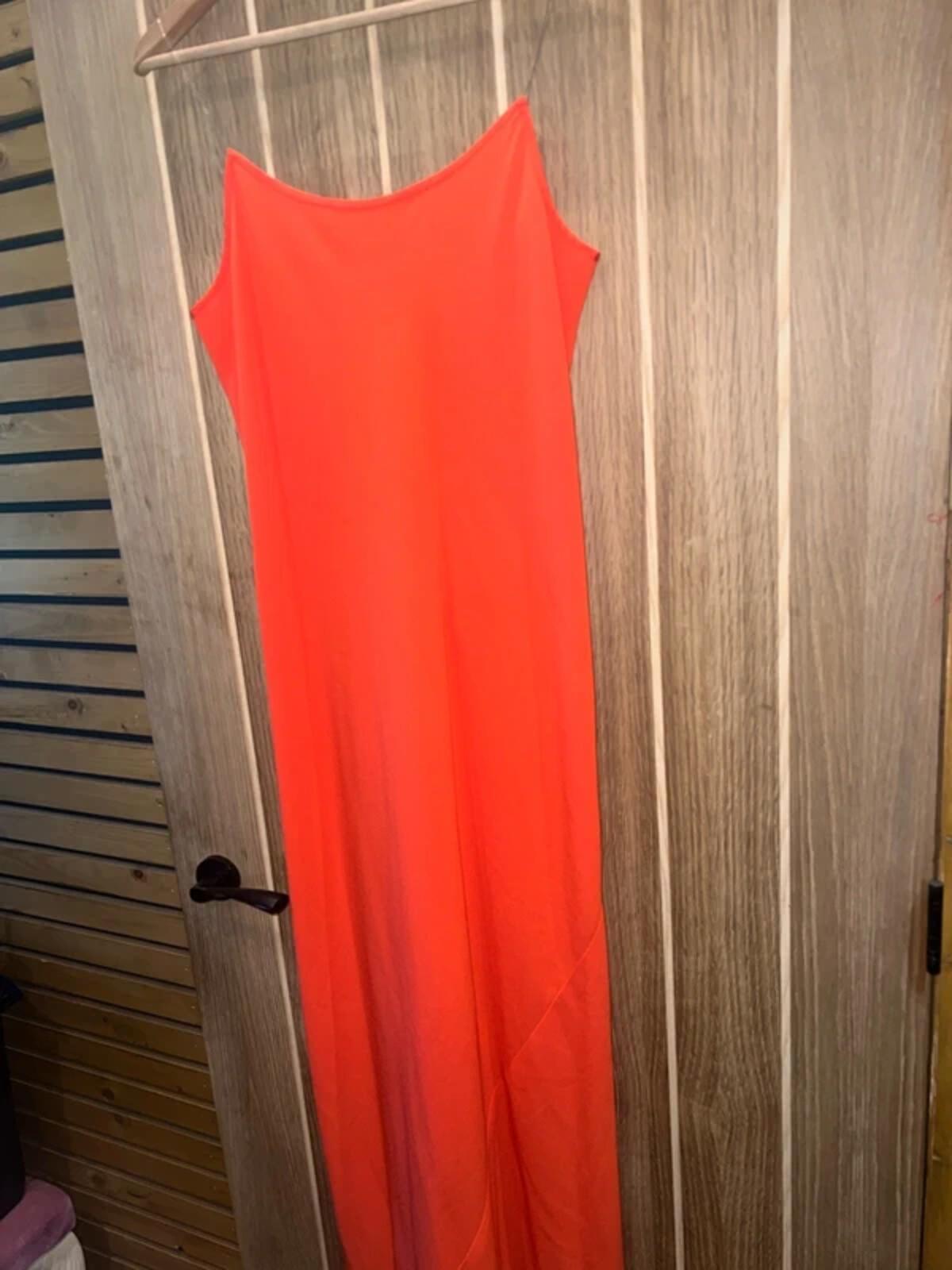 DKNY Orange V Back Maxi Dress 10