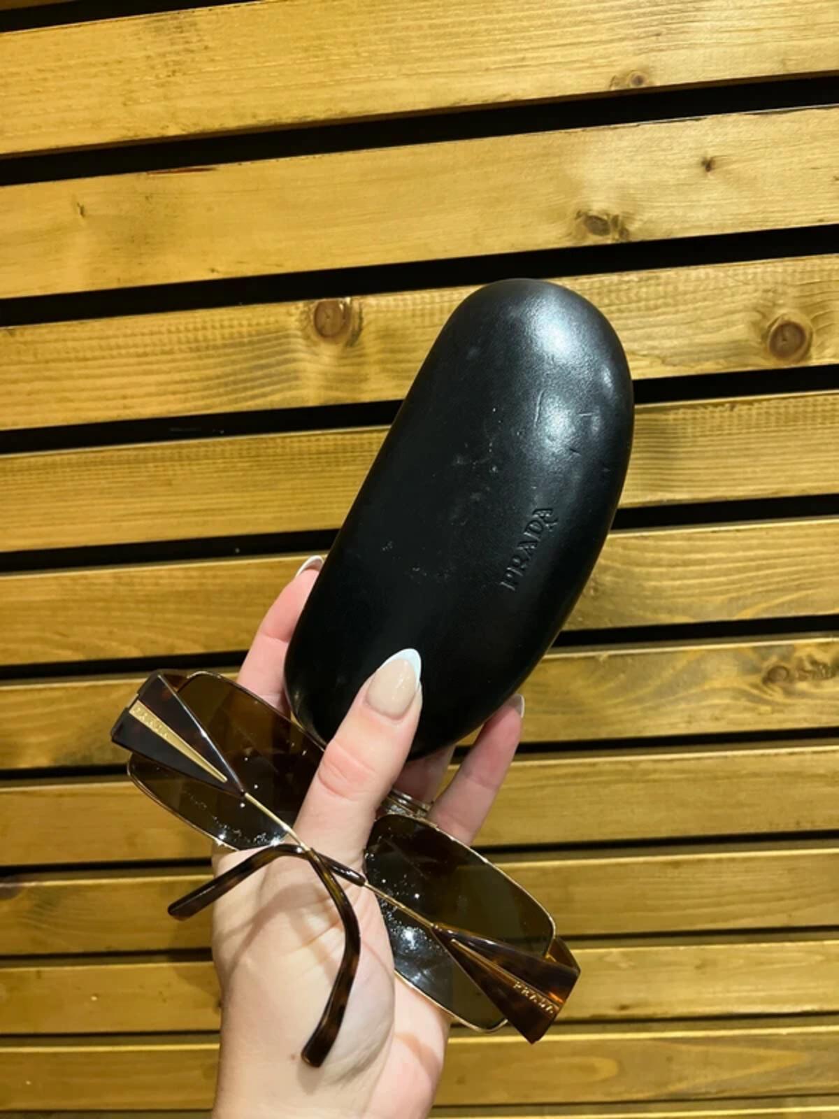 Prada Vintage SPR 55H Square Tortoise Sunglasses With Case