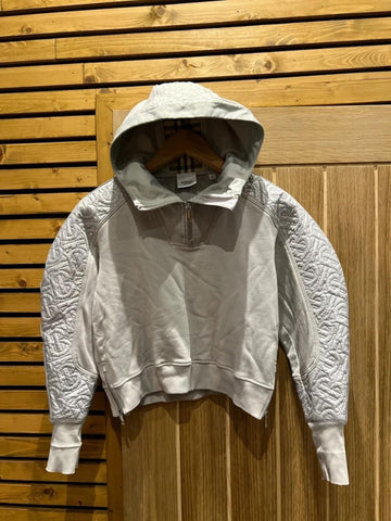 Burberry Stone Quilted 1/4 Zip Hoodie 12Y
