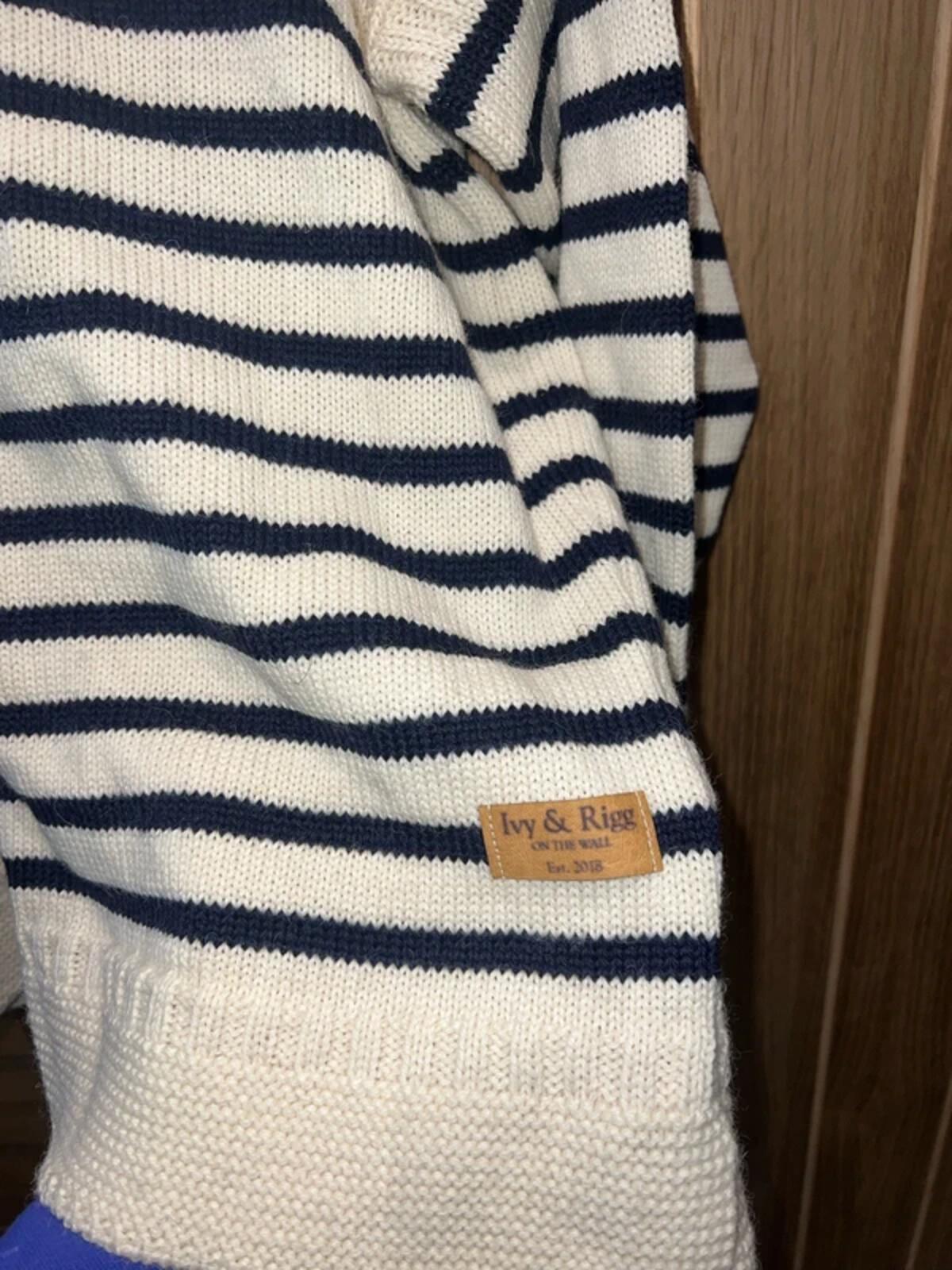 Ivy & Rigg Striped Wool Knit Jumper L NEW