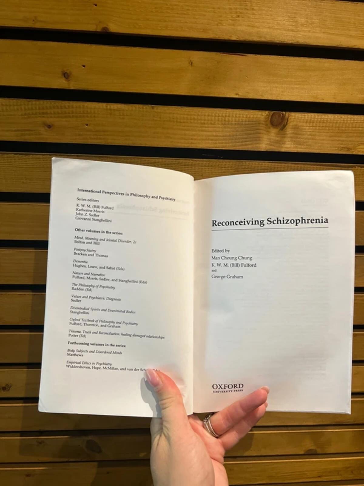 Reconceiving Schizophrenia Philosophy Psychiatry Oxford Book