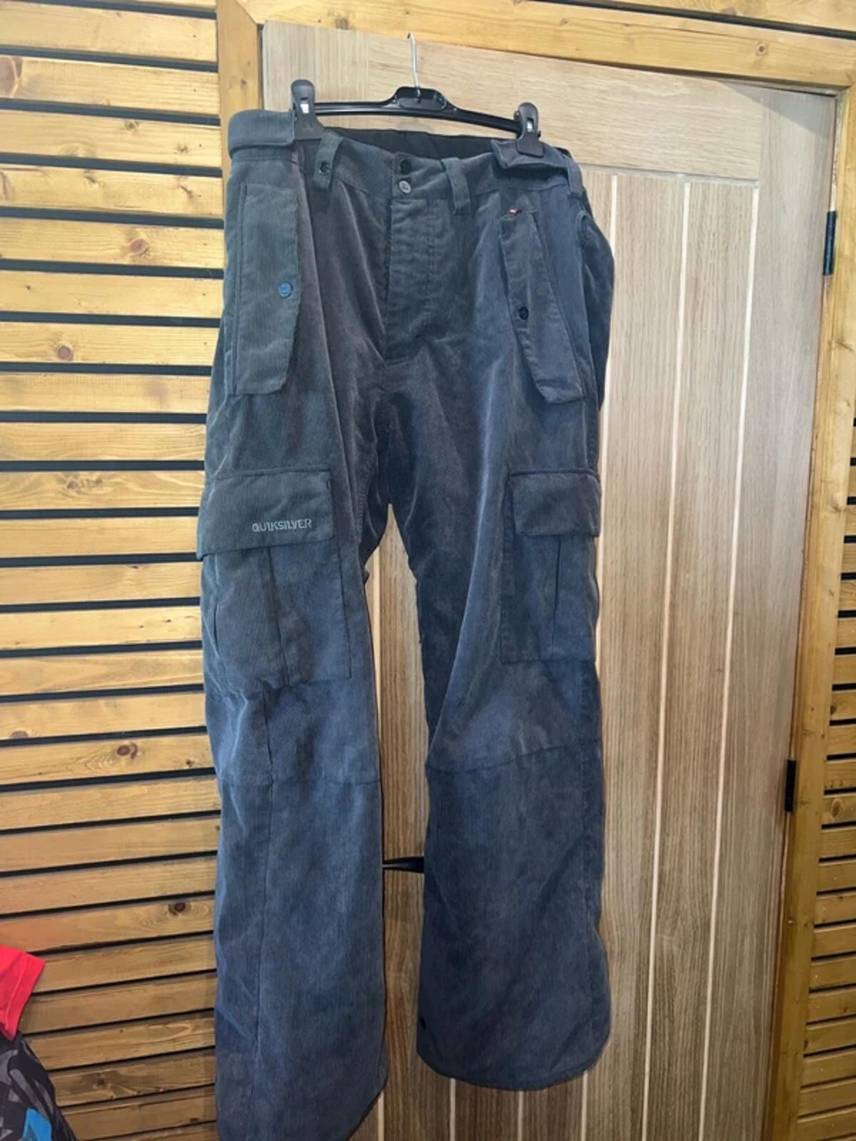 Quiksilver Utility Grey Corduroy Snowboard Trousers XL