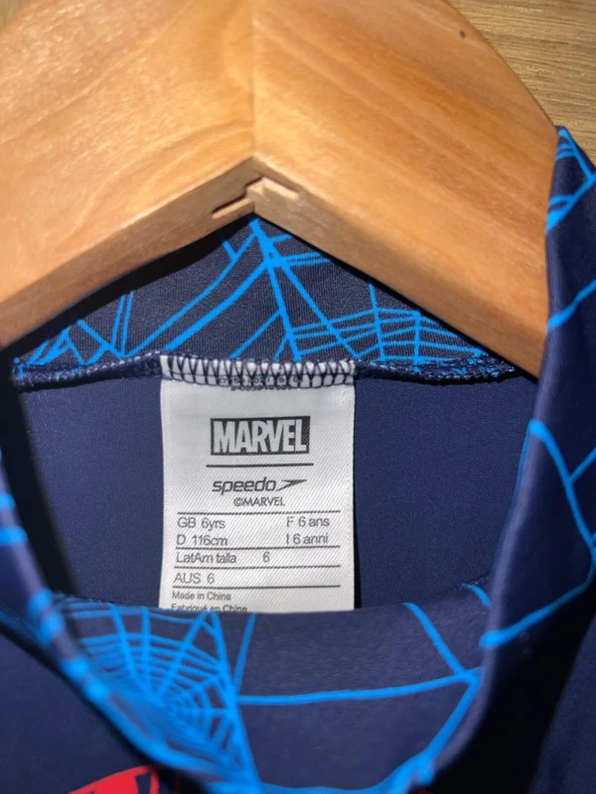 Marvel Spiderman Speedo Navy Rash Top 6Y