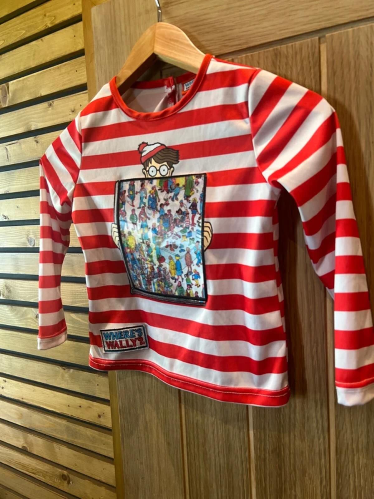 Where’s Wally Striped Long Sleeve Top Fancy Dress Costume 5-6Y