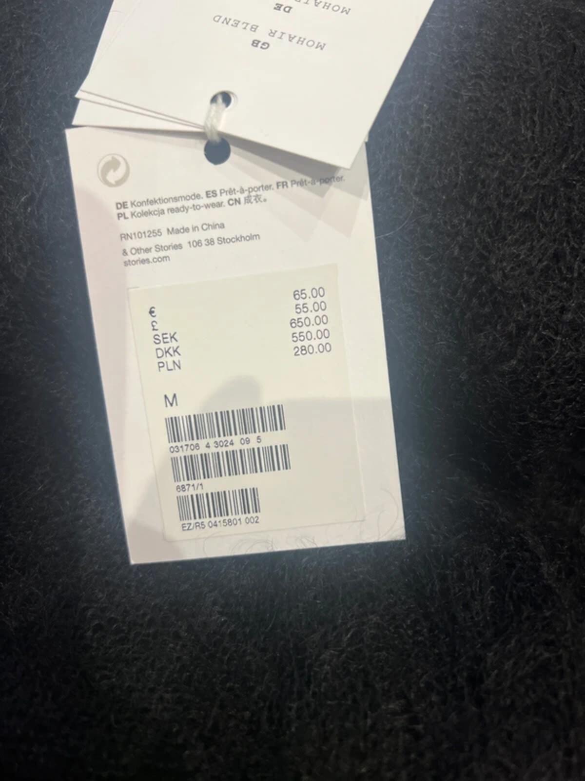 & Other Stories Black Knitted Jumper Dress M NEW