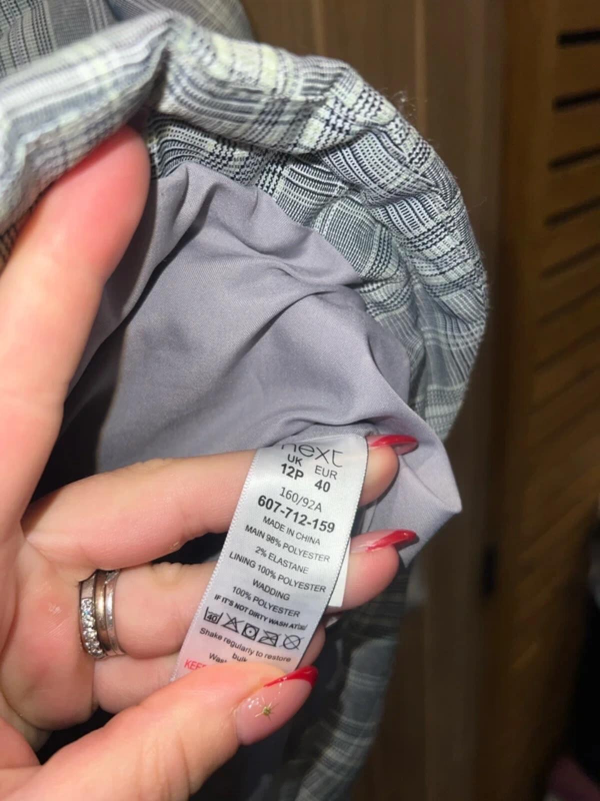 Next Petite White Plaid Padded Jacket 12