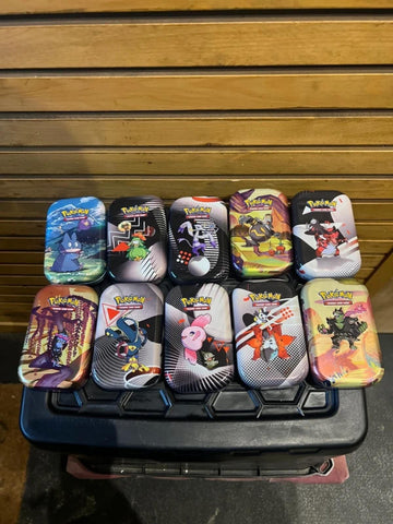 Pokémon Bundle of Collectible Tin’s with Artwork & Stickers (10)