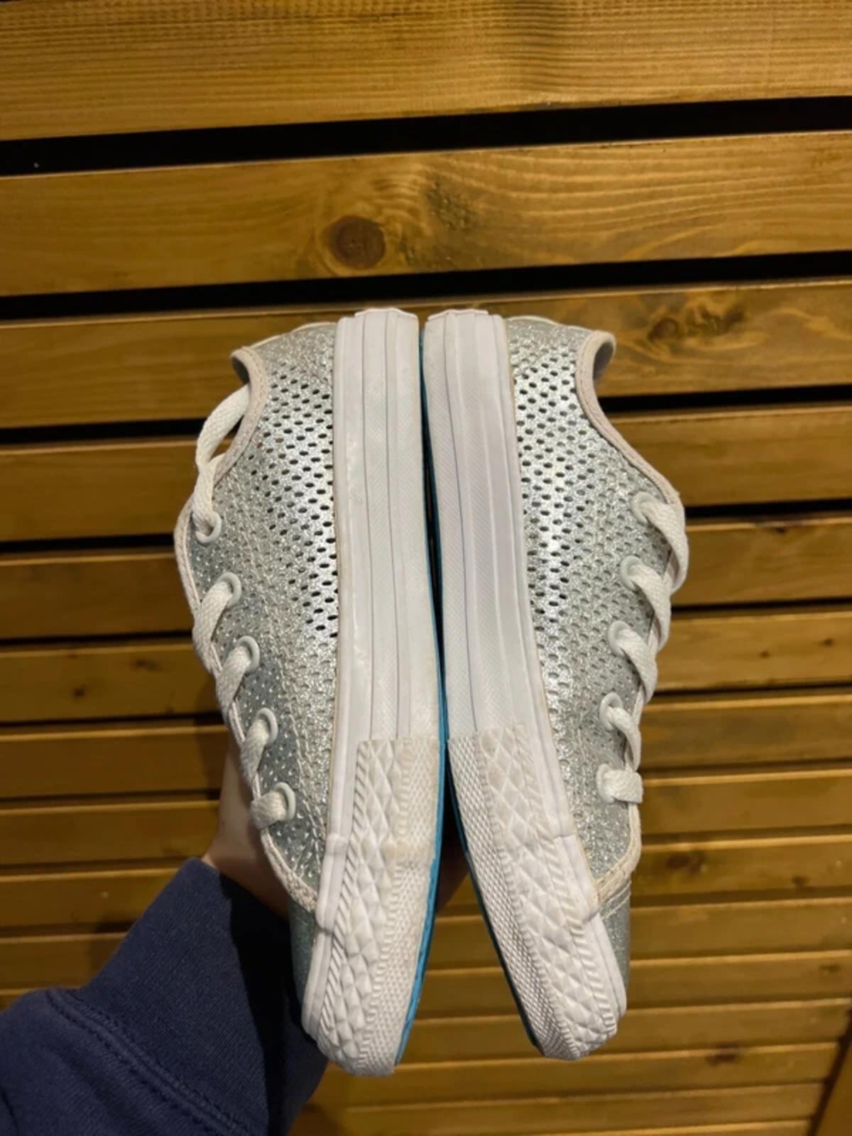 Converse Silver Sparkly Trainers UK12
