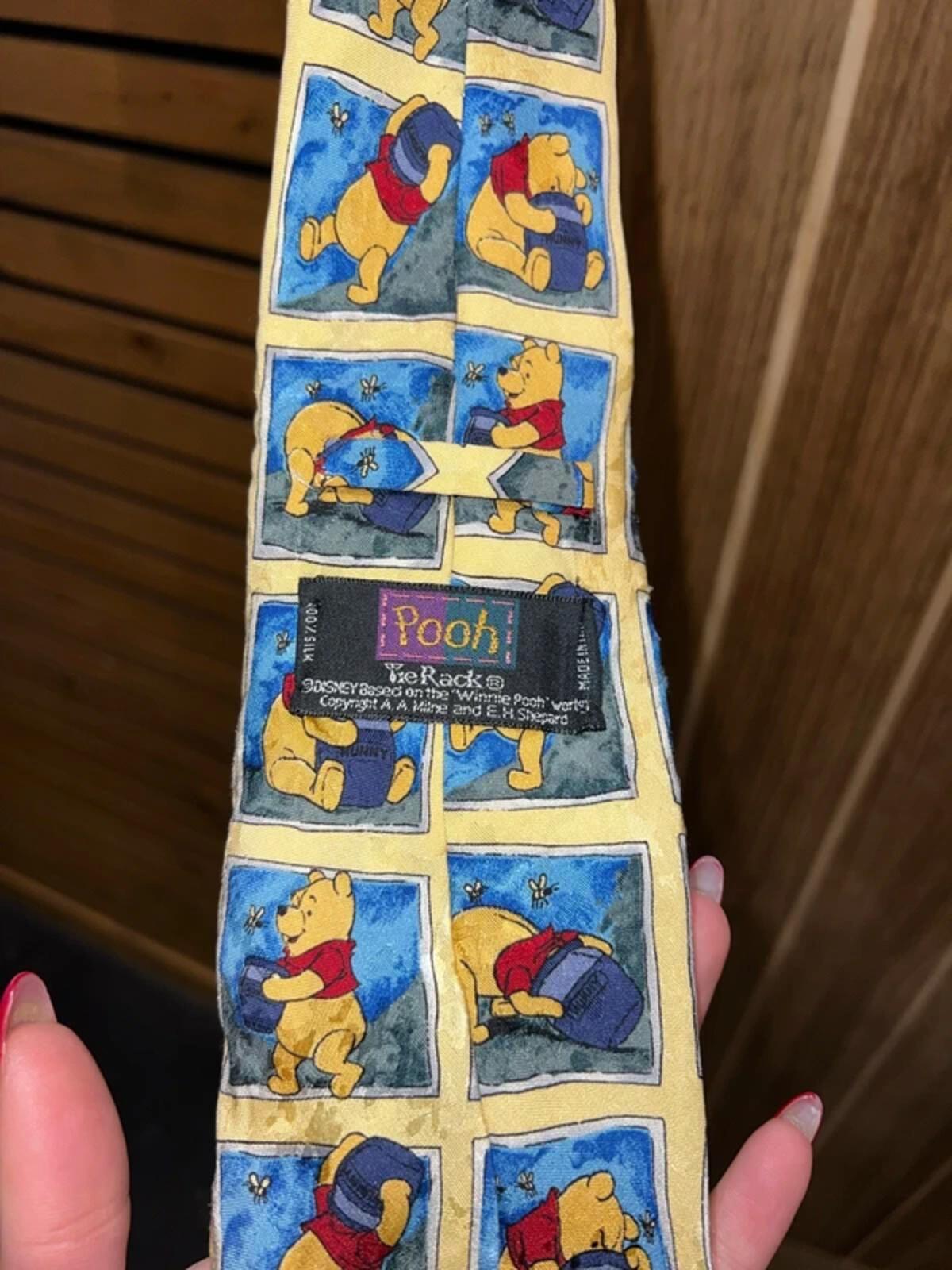 Vintage Disney Winnie The Pooh Silk Patterned Tie