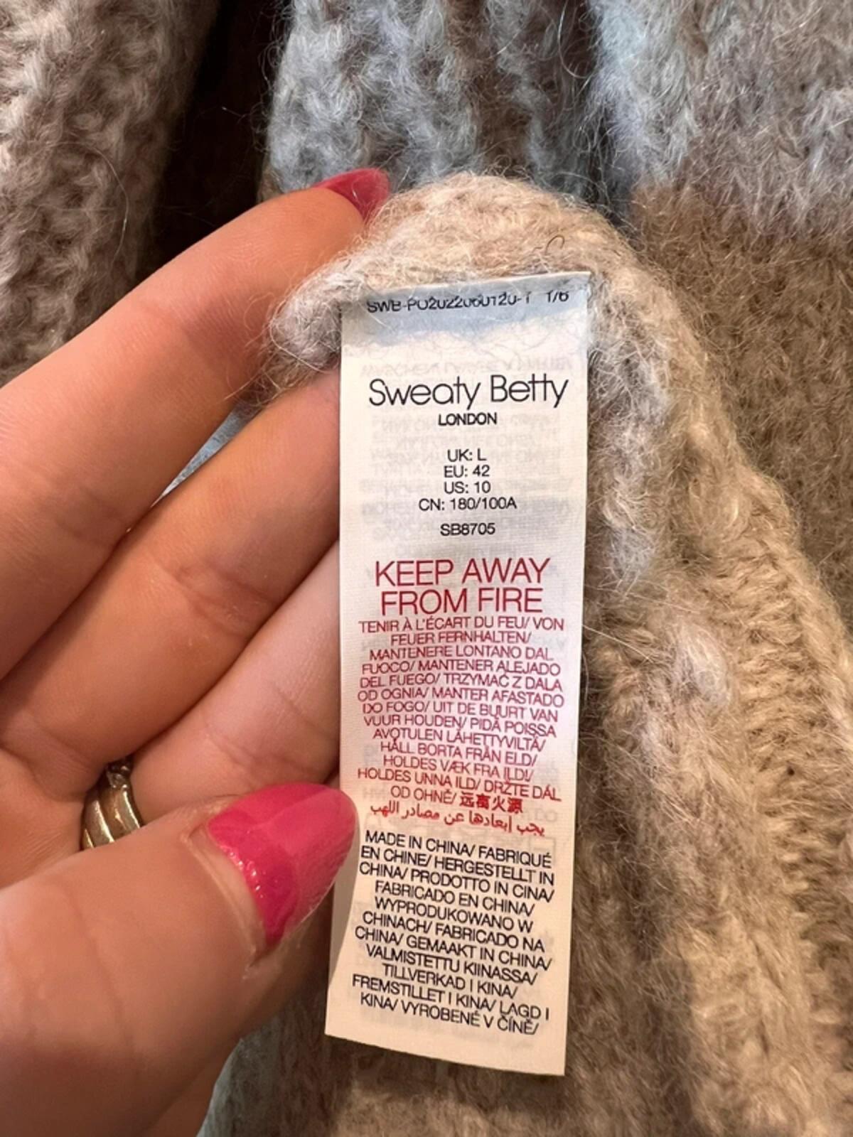 Sweaty Betty Beige Boucle Cardigan NEW