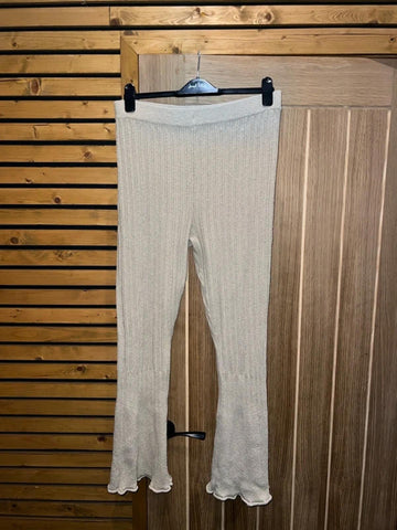 Free People FP Beach Ribbed Knit Flare Trousers L NEW