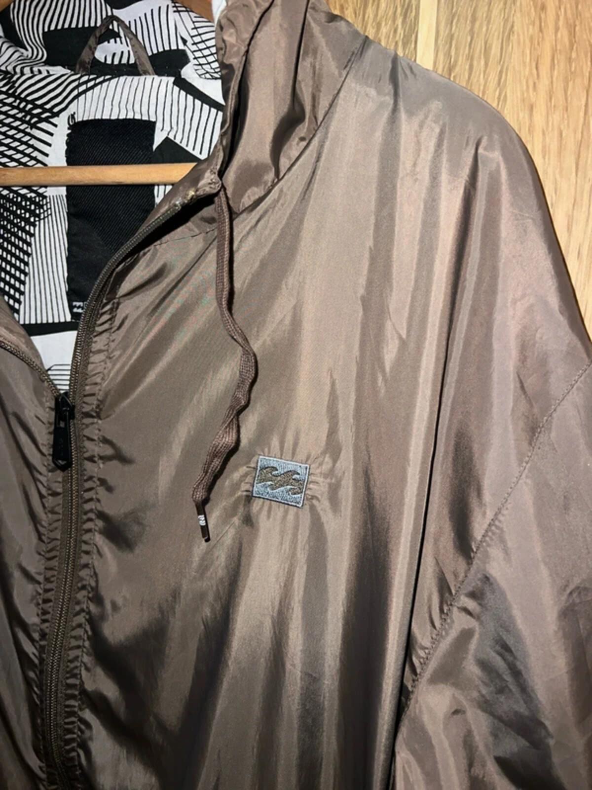 Billabong Brown Hooded Windbreaker L