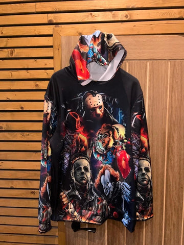 Horror Movie Graphic Black Hoodie L