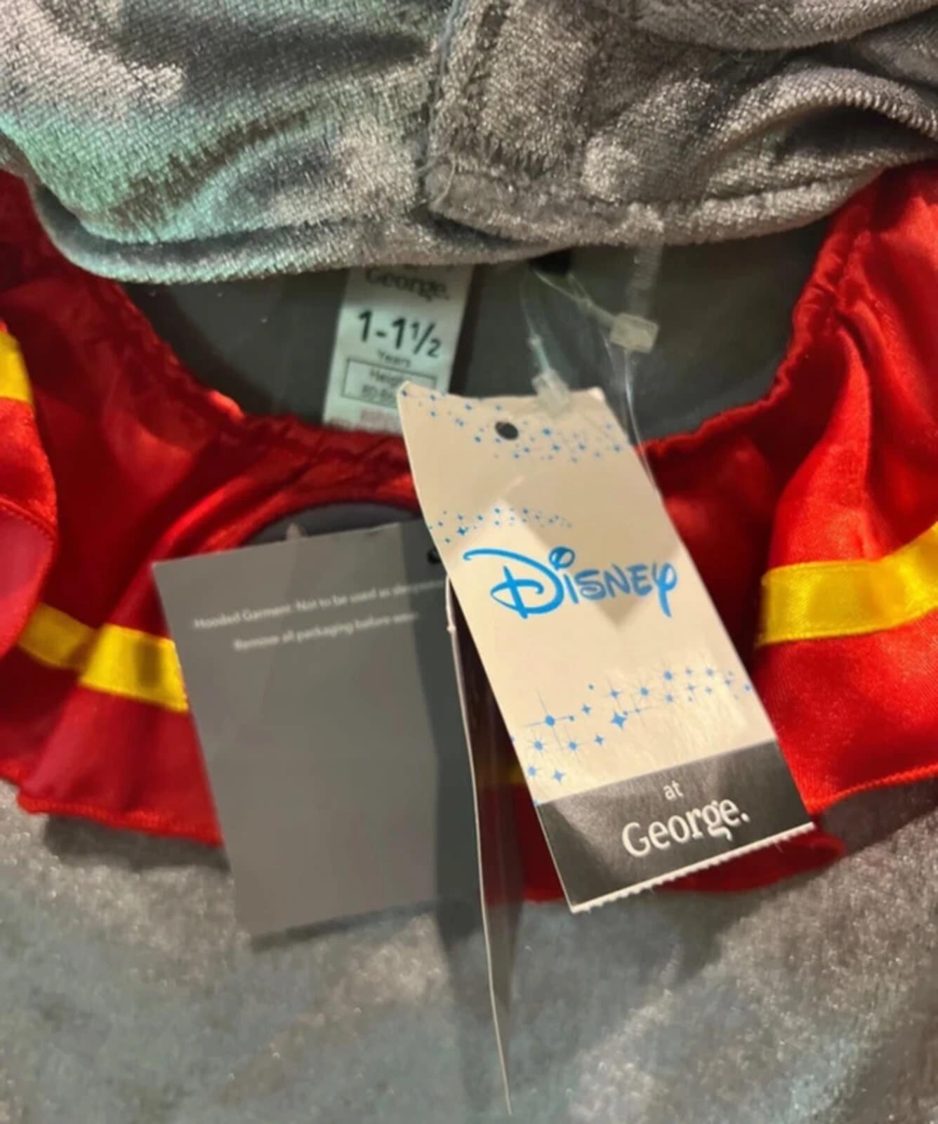Disney Dumbo Elephant Fancy Dress Costume Onesie & Hat 12-18m NEW