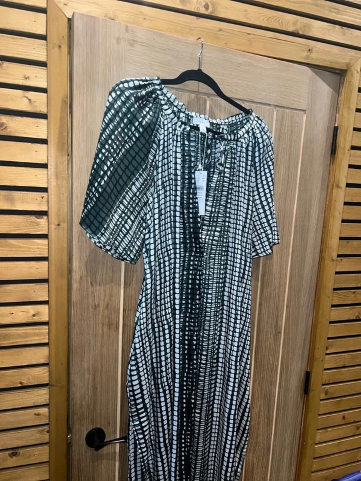 Topshop Boutique Green Print Maxi Dress 14 NEW