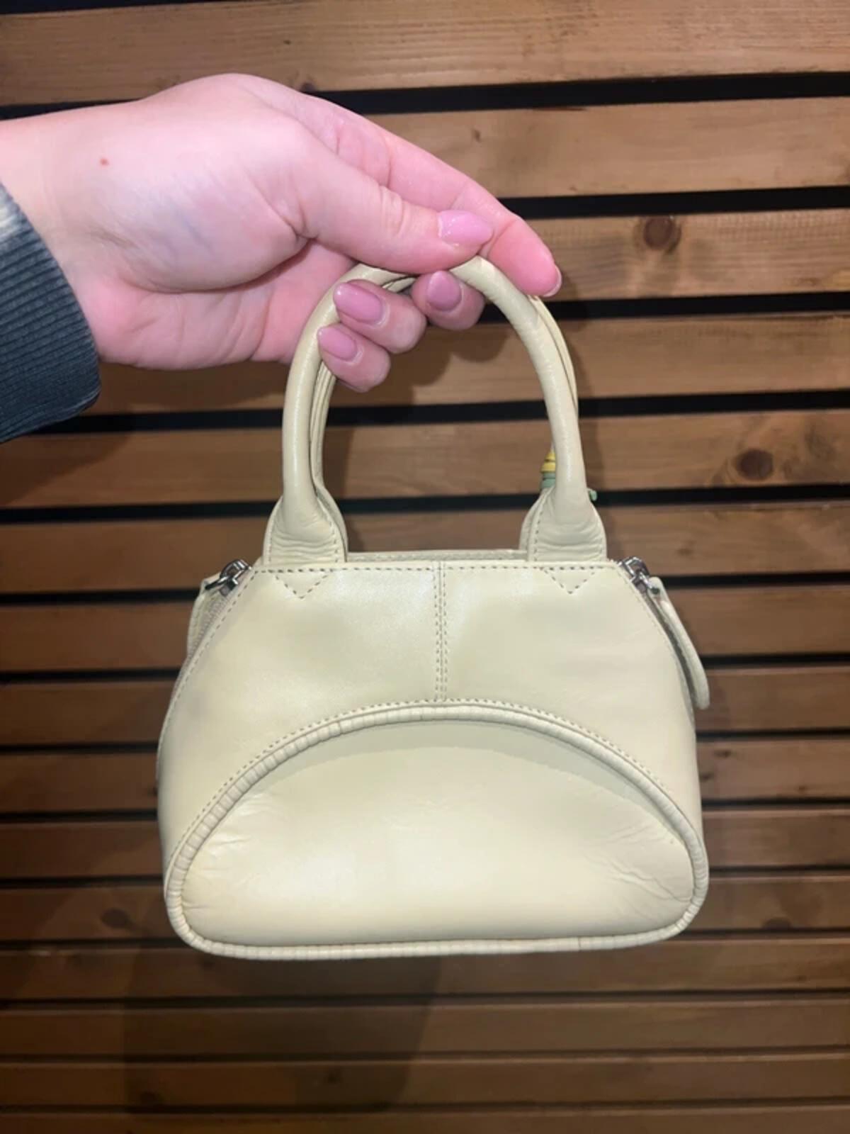 Radley Designer Mini Yellow Leather Handbag With Dog Charm