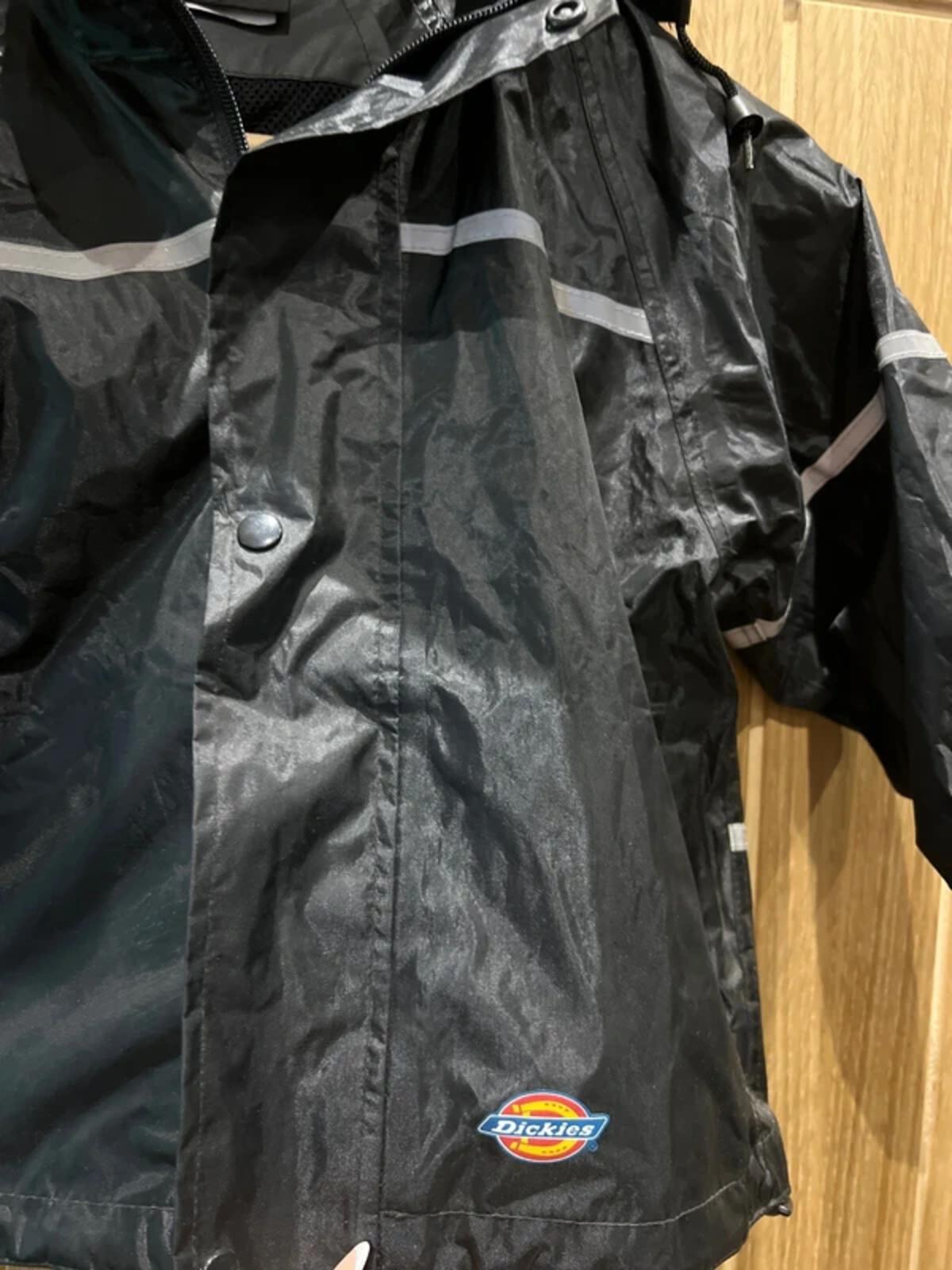 Dickies Black Rain Coat Waterproof Hooded Jacket 3-4Y