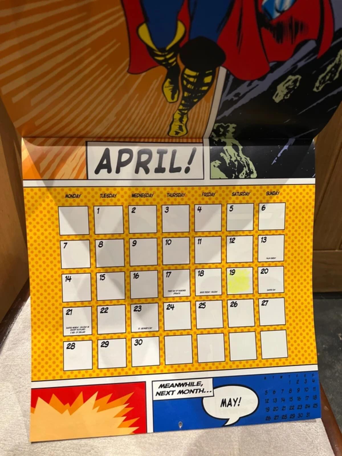 Vintage 1995/2003 Marvel Super Heroes Comic Calendar Bundle (2)