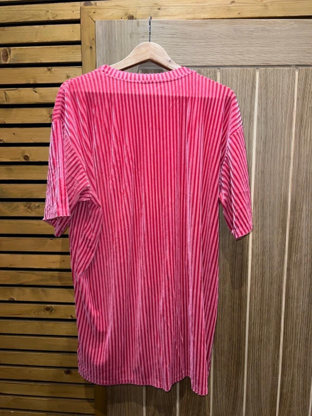 Monki Pink Ribbed Oversized T-Shirt / Mini Dress M