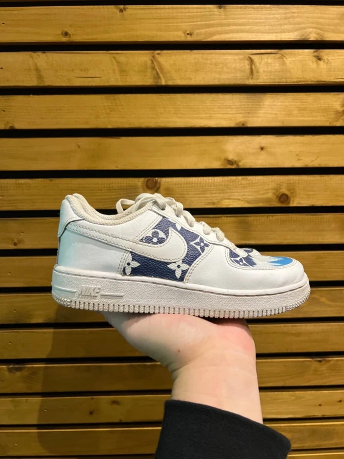 Nike Air Force 1 White Designer Detailing Trainers UK1