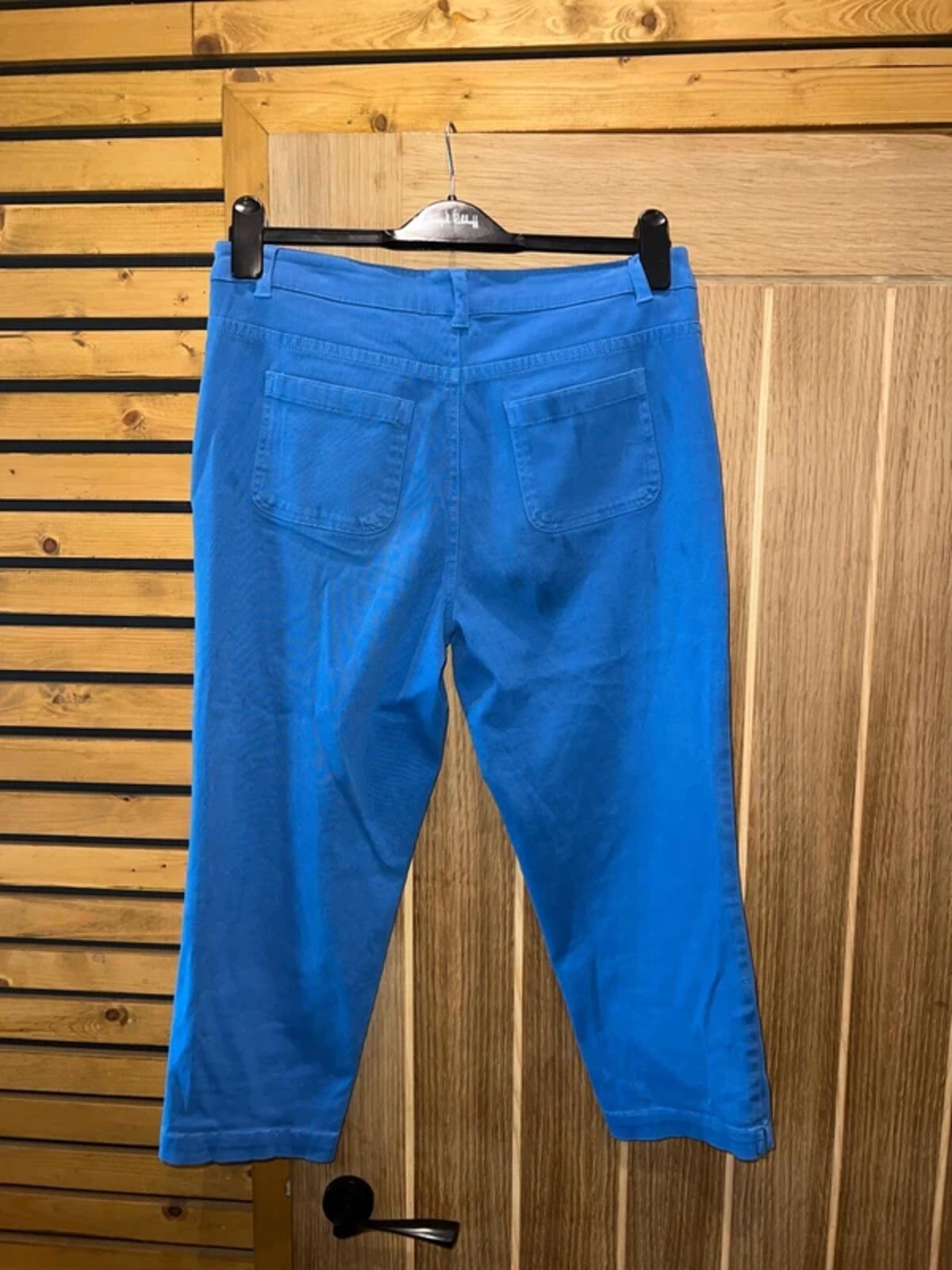 Seasalt Cornwall Blue Stretch Capri Trousers 10