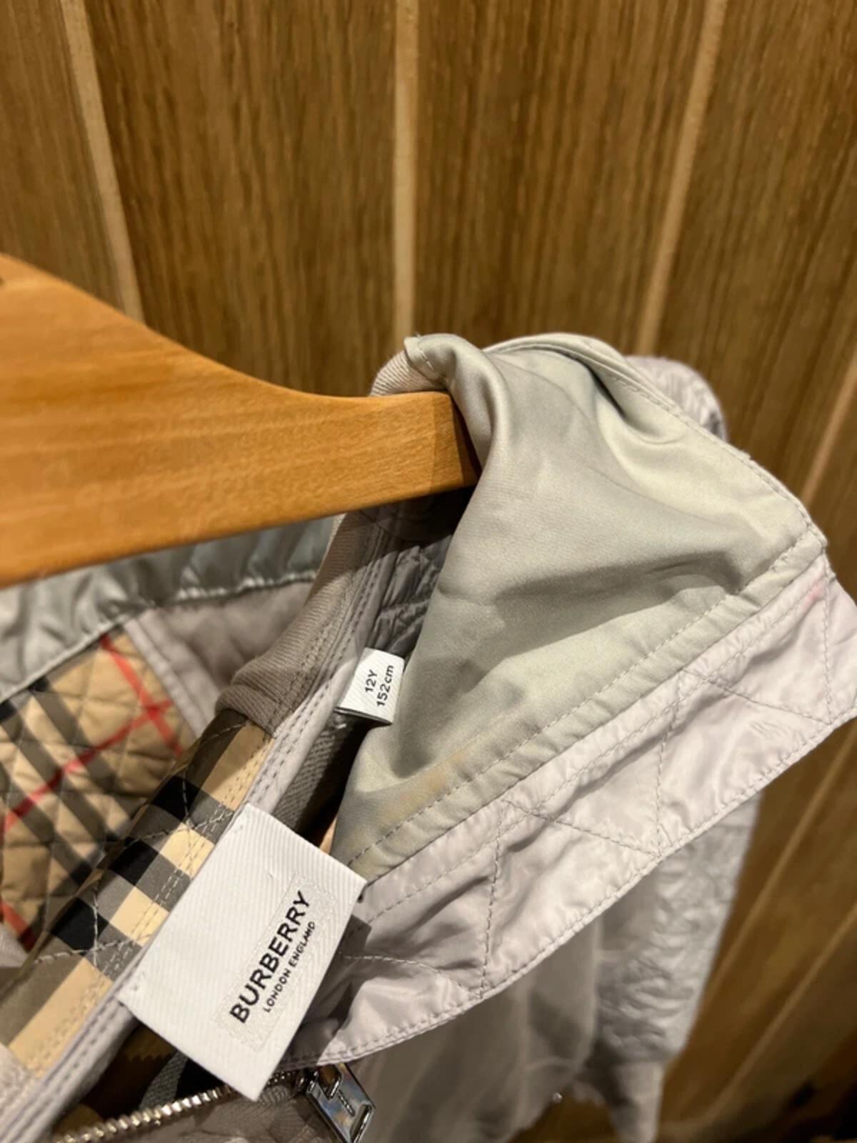 Burberry Stone Quilted 1/4 Zip Hoodie 12Y