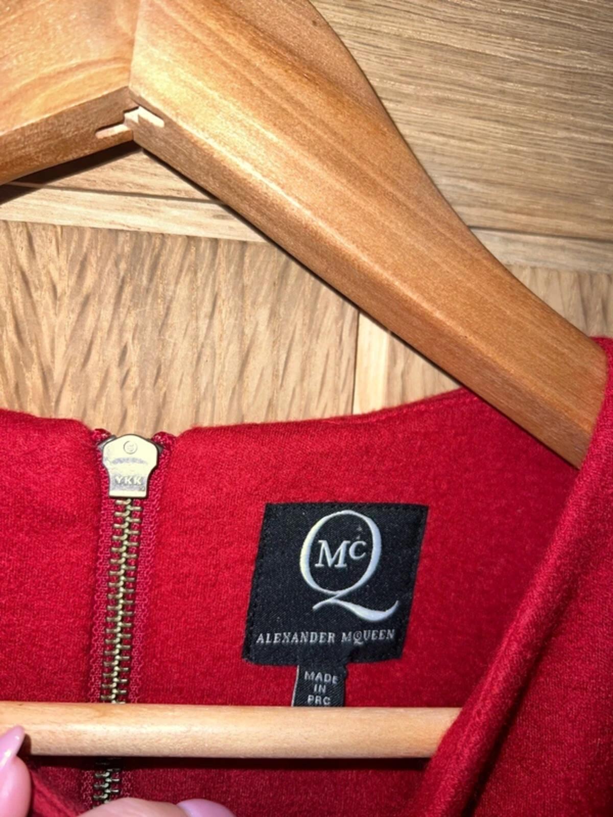 Alexander McQueen Red Wool Zipper Dress 14