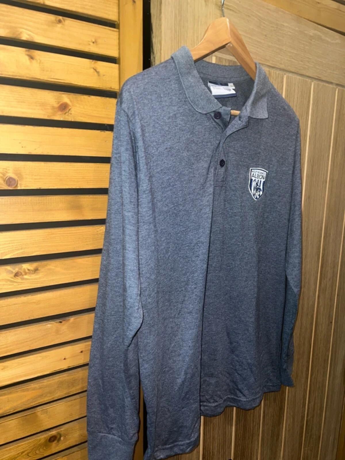 West Bromwich Albion Football Club Long Sleeved Polo Shirt L