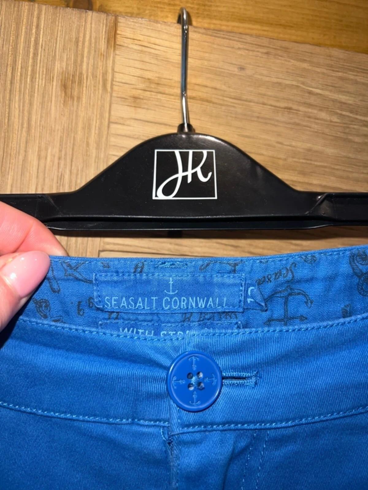 Seasalt Cornwall Blue Stretch Capri Trousers 10