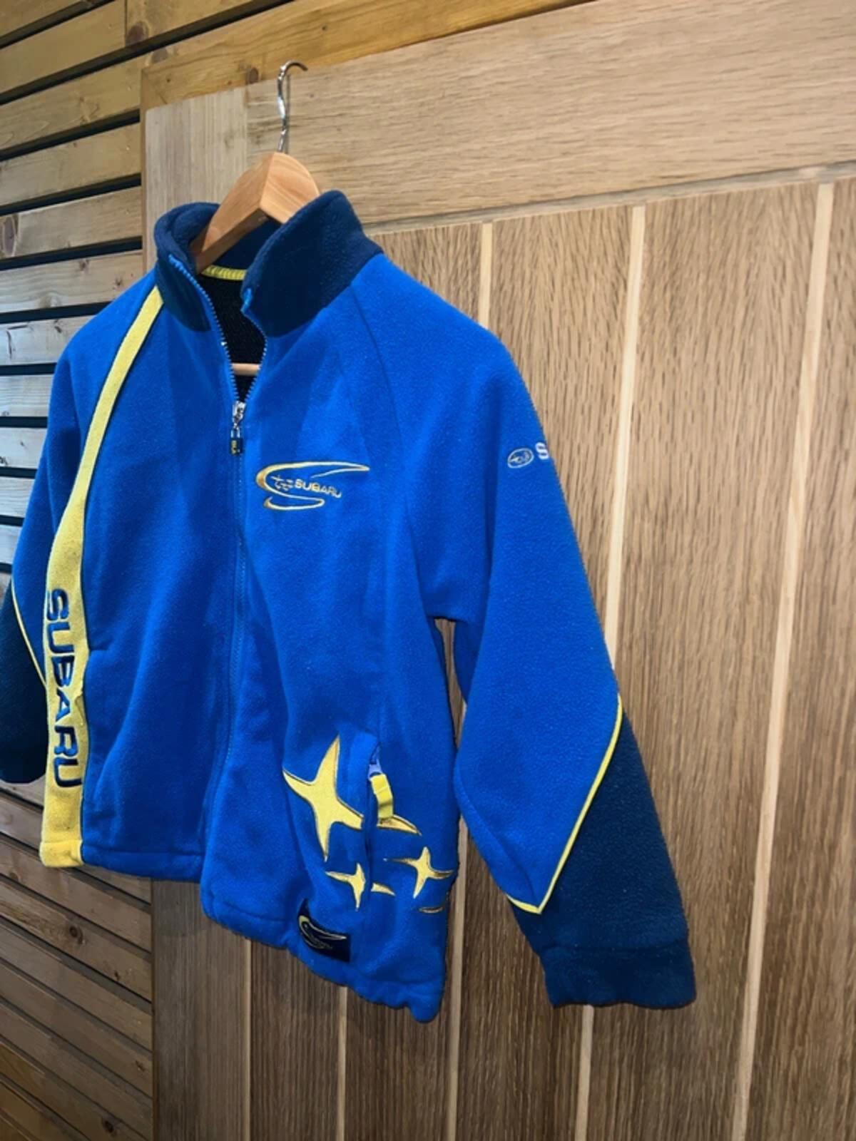 Vintage Subaru Racing Blue Fleece Jacket 9-11Y