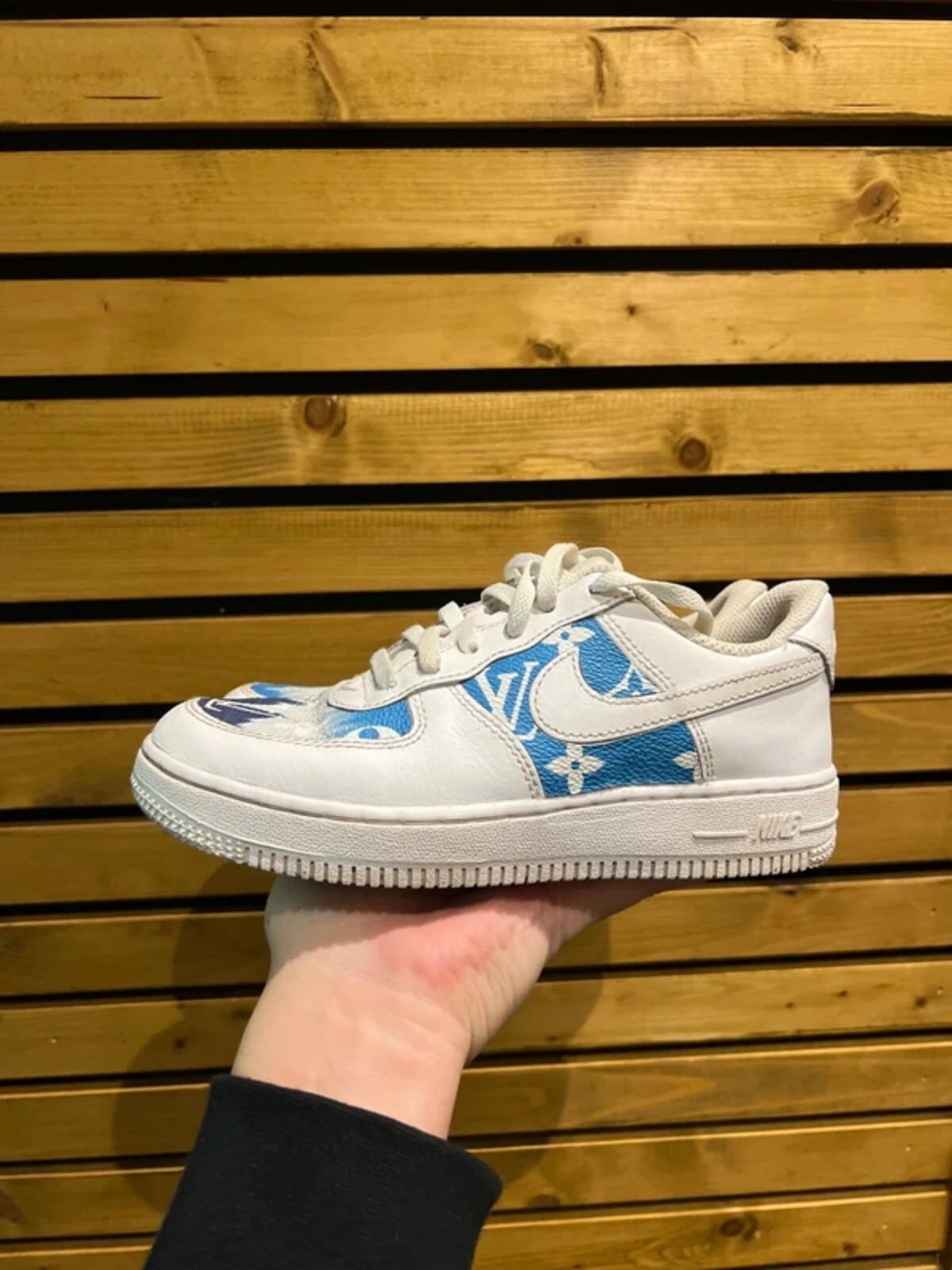 Nike Air Force 1 White Designer Detailing Trainers UK1