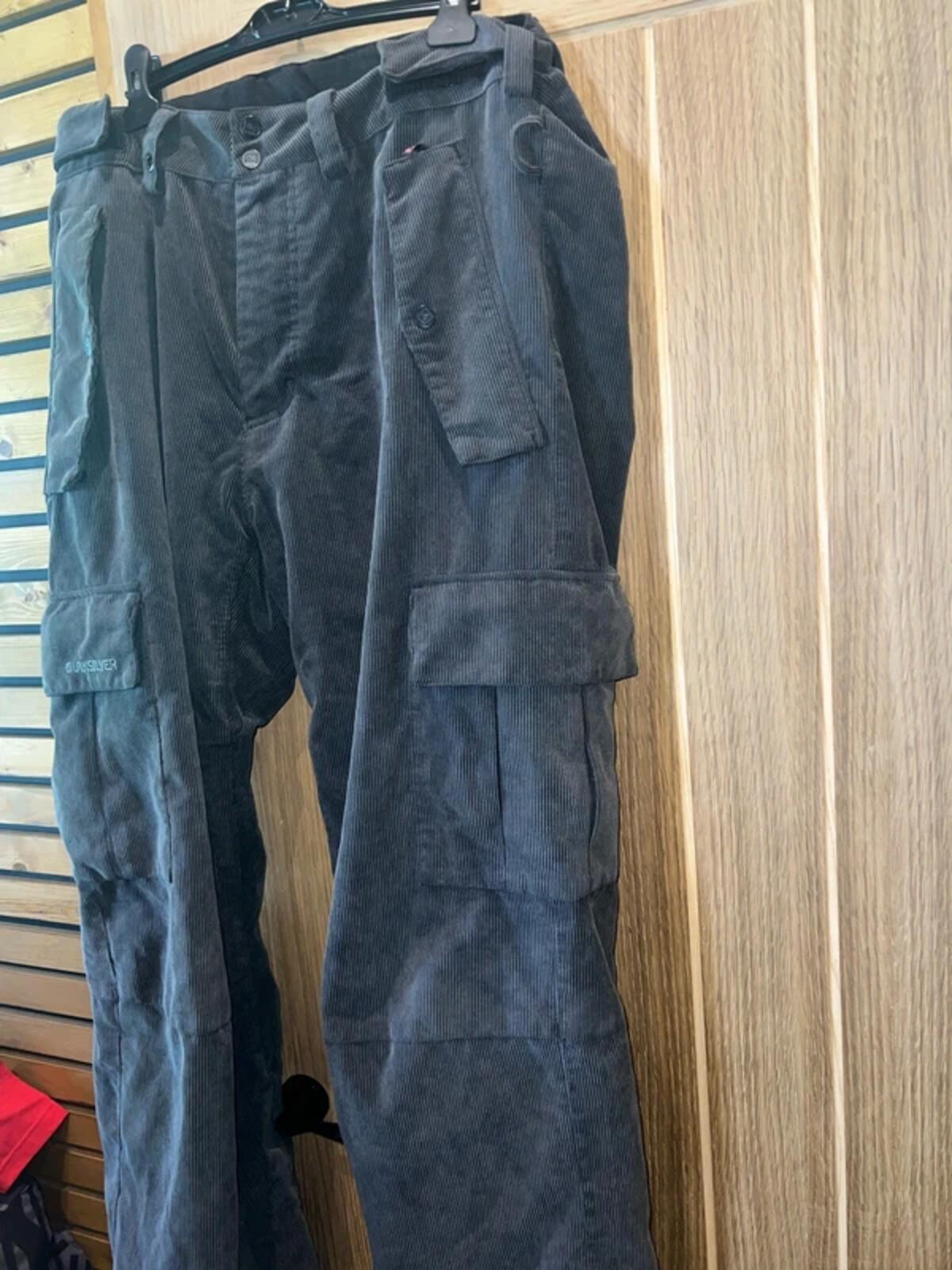 Quiksilver Utility Grey Corduroy Snowboard Trousers XL