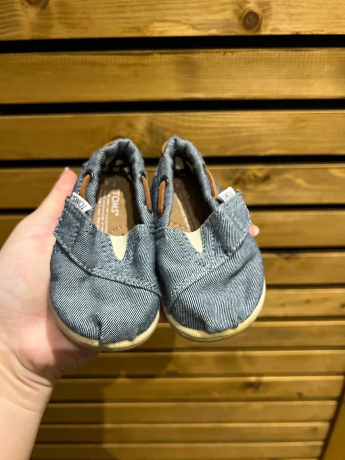 Toms Baby Navy Fabric Trainers UK3