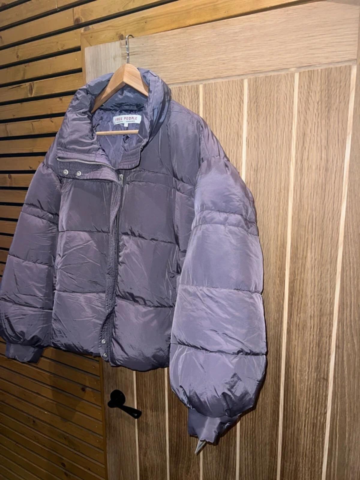 Free People Olivia Purple Puffer Jacket L NEW