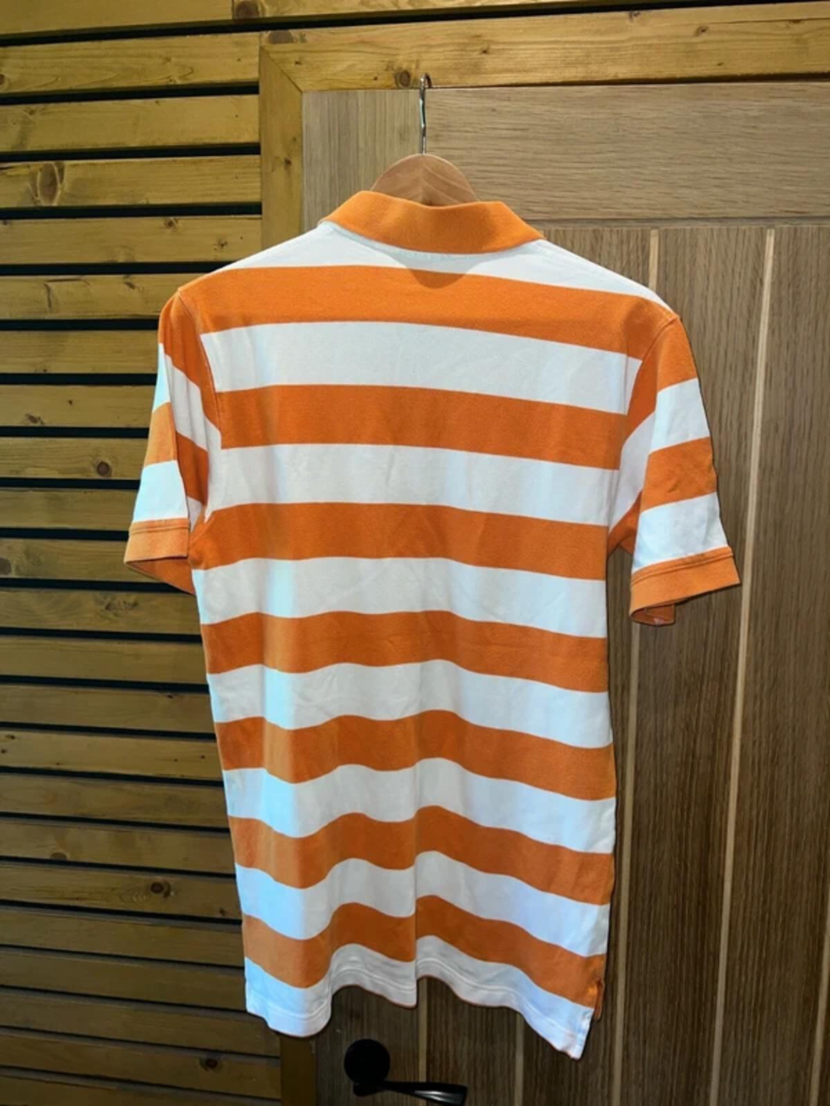 Timberland Orange White Striped Polo Shirt S