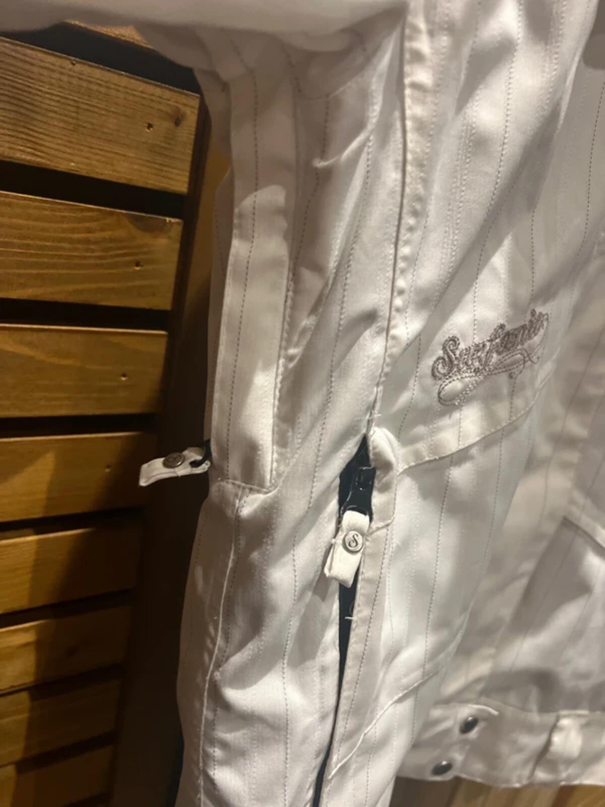 Surfanic Vintage White Striped Ski/Snowboard Jacket