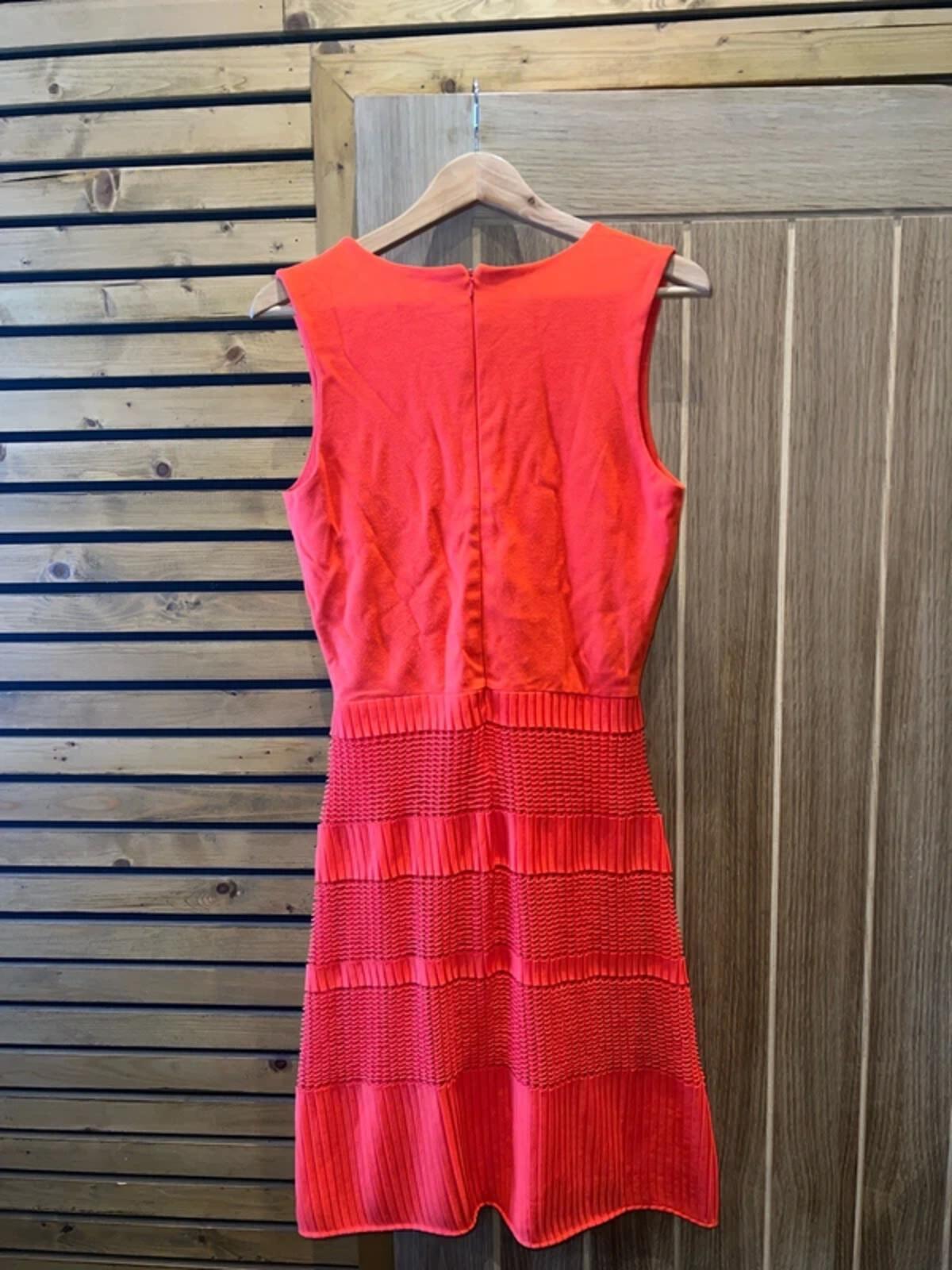 French Connection Coral Pleated Lace V Neck Dress 12