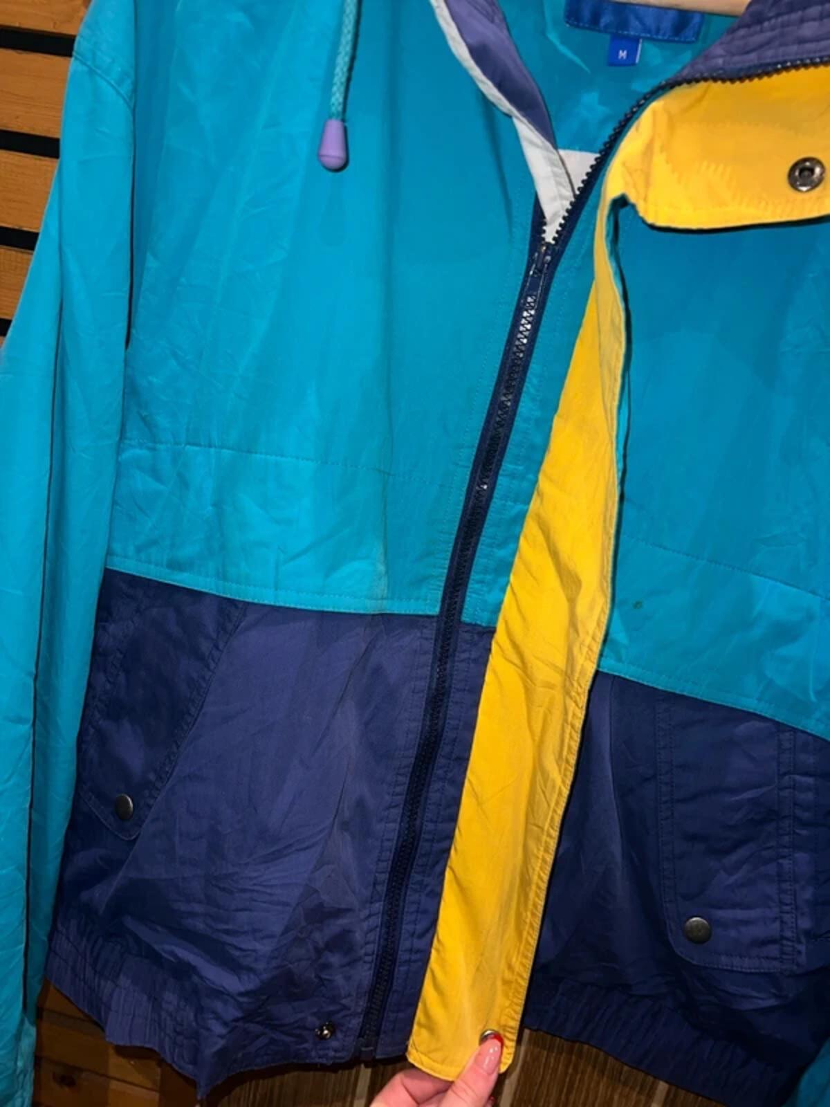 Vintage Towncraft Block Colour 1/4 Zip Windbreaker M